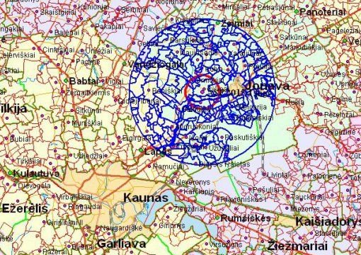 Afrikinio kiaulių maro teritorija Kauno rajone