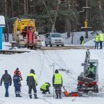 Traktoriaus traukimo operacija iš Lampėdžių ežero