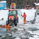 Traktoriaus traukimo operacija iš Lampėdžių ežero