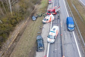 Avarija netoli Babtų A1 kelyje