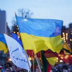 Ukrainos palaikymo akcija Vienybės aikštėje