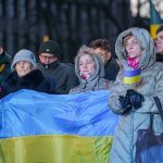 Ukrainos palaikymo akcija Vienybės aikštėje