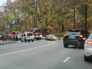 Užsidegęs automobilis ant Parodos kalni