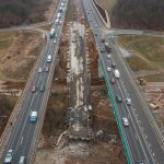 Lūžusi Kleboniškio tilto konstrukcija