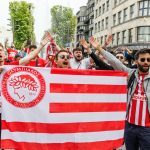 Olympiakos fanai prieš rungtynes